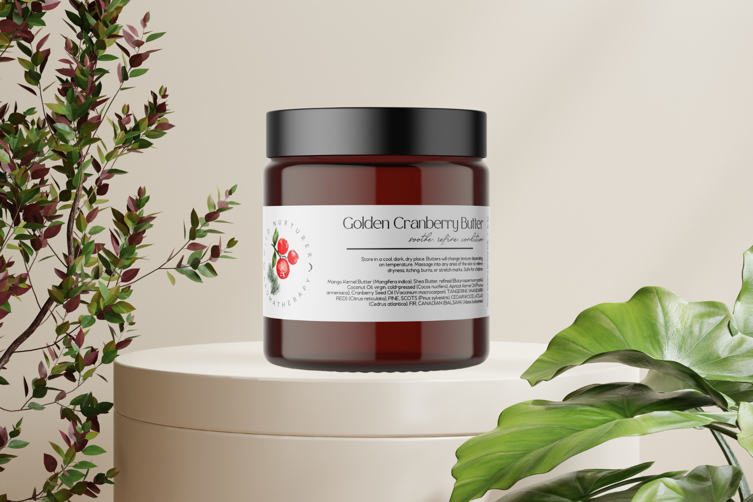 Woman lying on a bed of petals, holding a flower to her chin, under text "organic skincare collection".