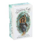 The "Unfolding Path Tarot Cards" by Something Different Wholesale features an illustration of a woman in a flowing dress with raised arms, encircled by vines, symbolizing spiritual growth. This 78-card deck comes with a guidebook by Athene Noctua to support your personal discovery journey.